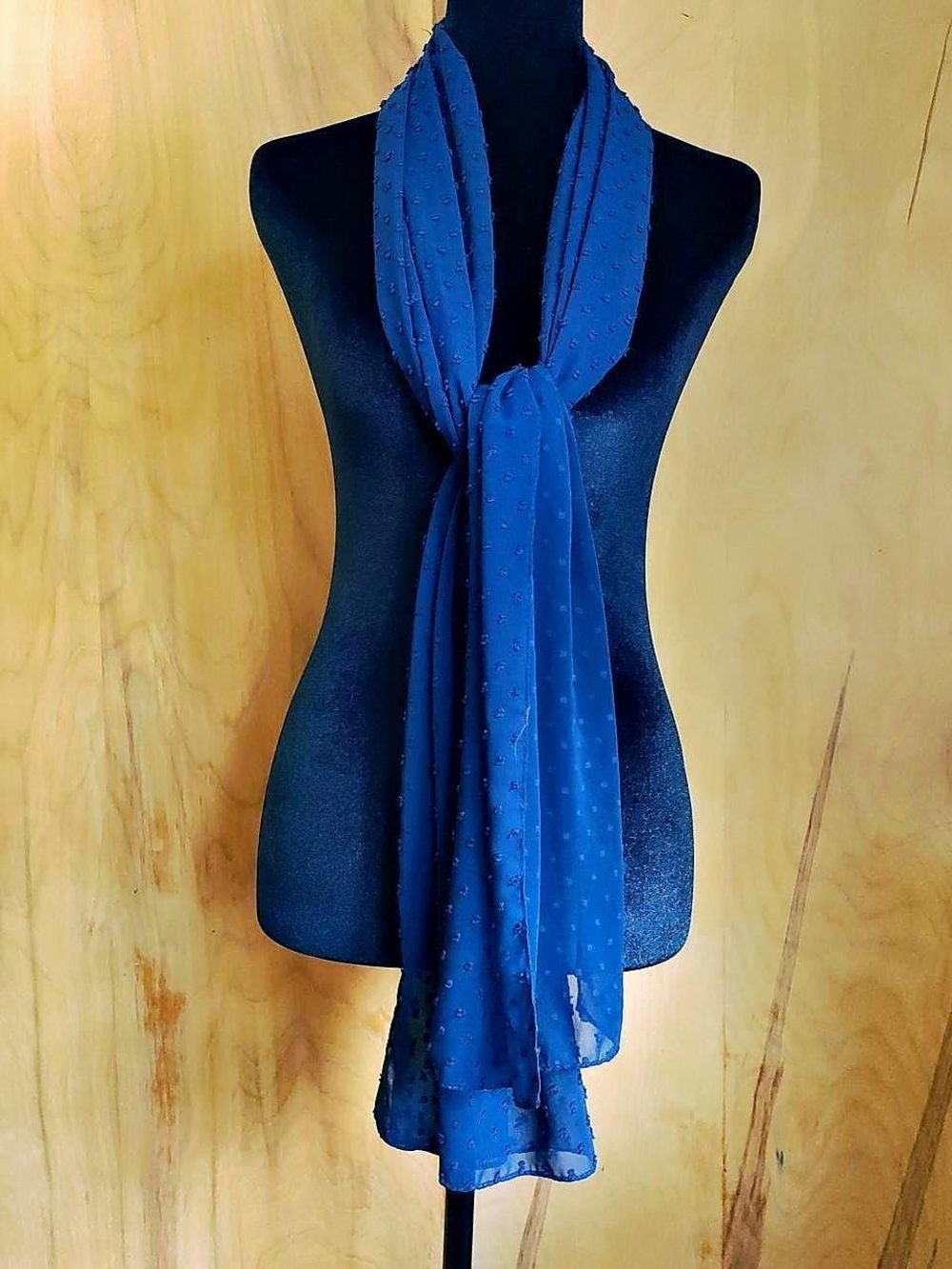 Blue Dotted Lightweight Scarf for Women